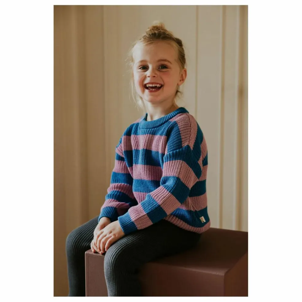 Pull Rayures Coton Bio | Rose