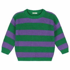 Pull Rayures Coton Bio | Violet