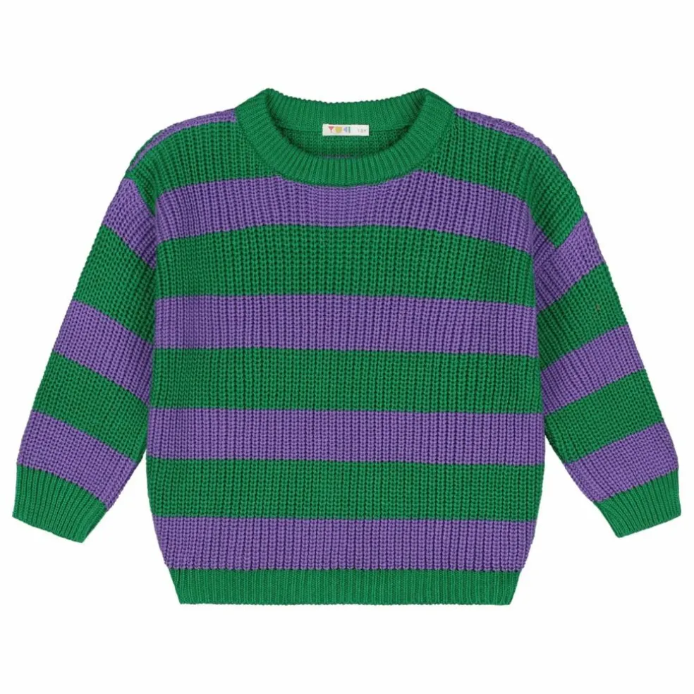 Pull Rayures Coton Bio | Violet