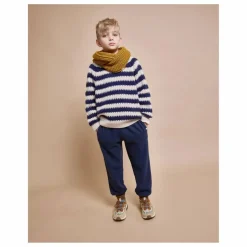 Pull Rayures Laine Alpaga | Bleu marine
