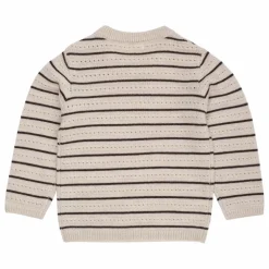 Pull Rayures Laine Mérinos | Beige chiné