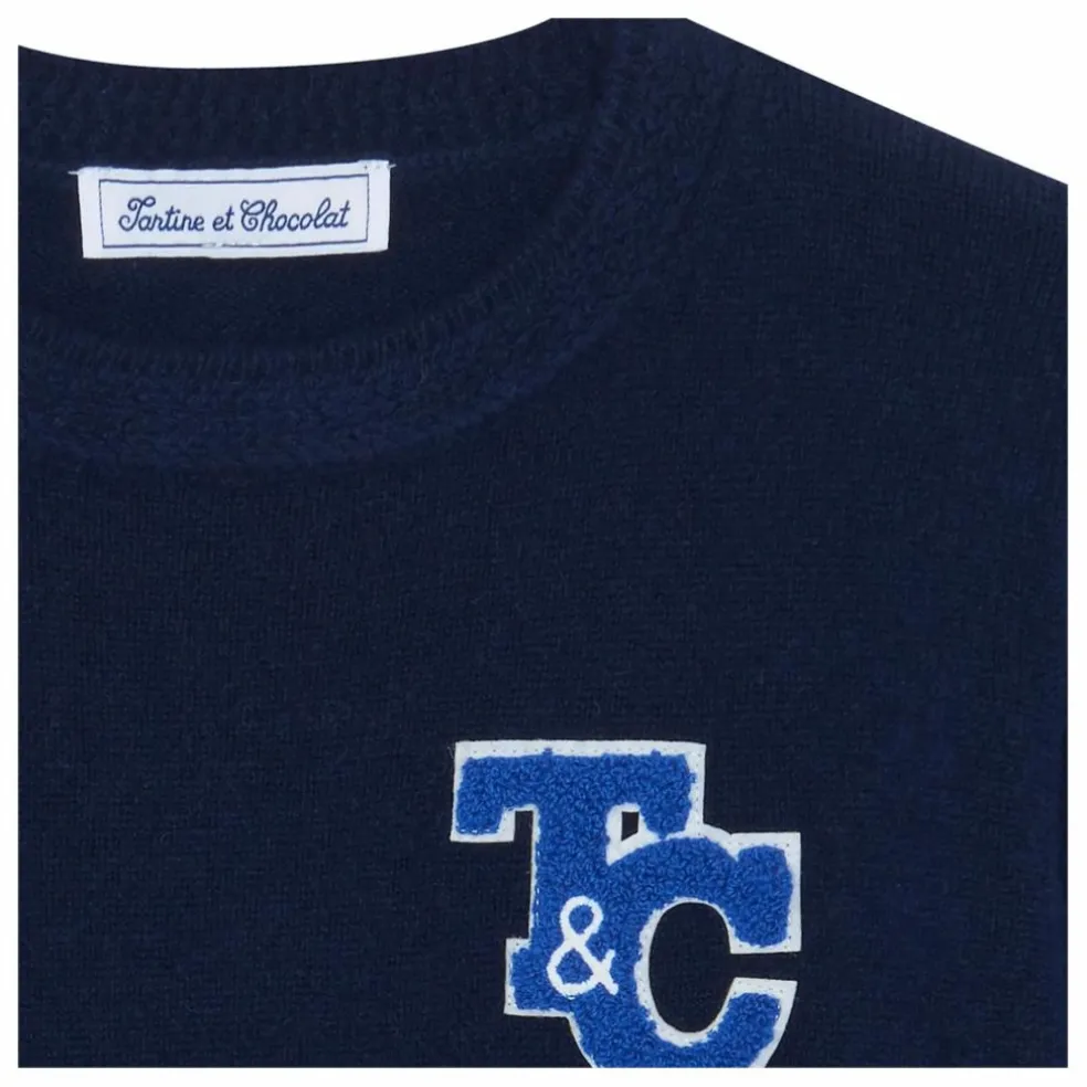 Pull Robot Laine | Bleu marine