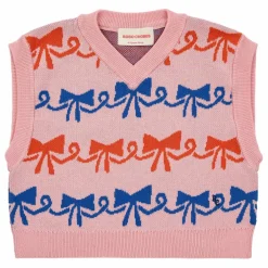 Pull Sans Manches Coton Bio Nœuds | Rose