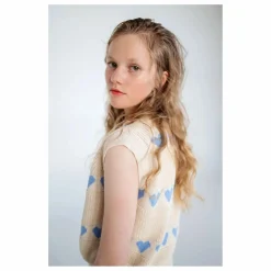 Pull Sans Manches Cœurs Coton Bio | Ecru