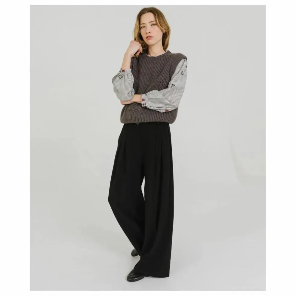 Pull Sans Manches Djoan Alpaga | Gris anthracite