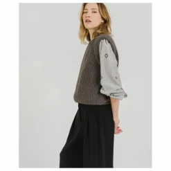 Pull Sans Manches Djoan Alpaga | Gris anthracite