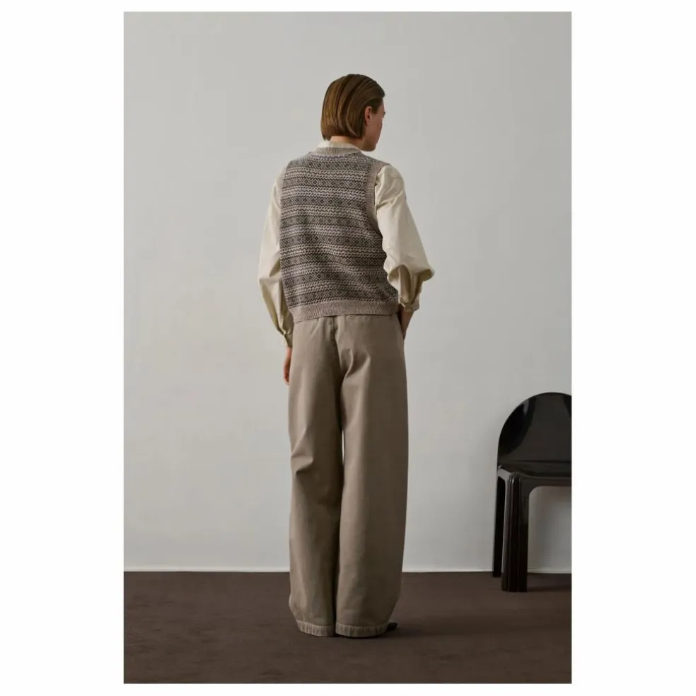 Pull Sans Manches Fiesta Laine Mérinos | Marron