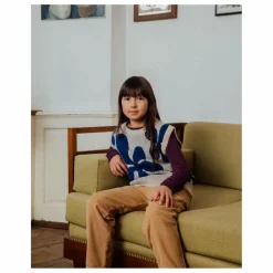 Pull Sans Manches Fleurs Laine | Gris