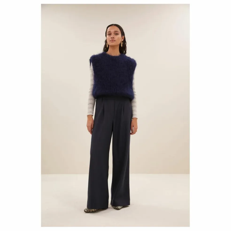 Pull Sans Manches James Spencer Mohair | Bleu nuit
