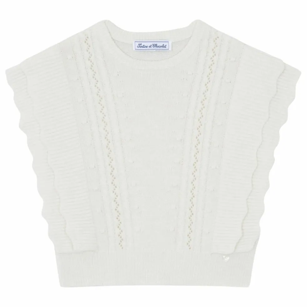 Pull Sans Manches Laine | Nacre