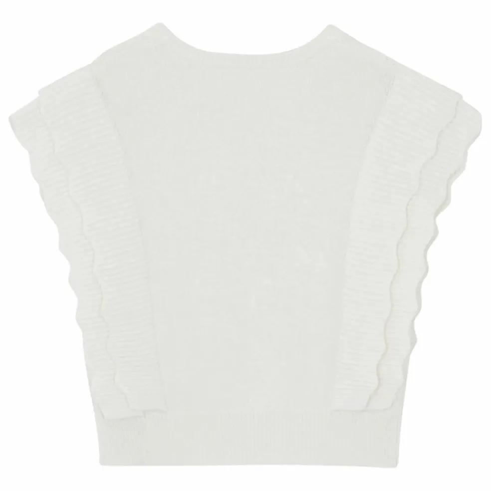 Pull Sans Manches Laine | Nacre