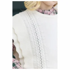 Pull Sans Manches Laine | Nacre