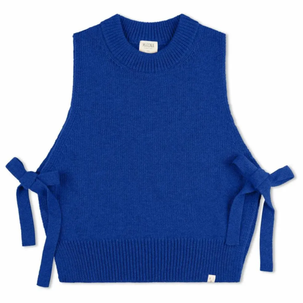 Pull Sans Manches Laine | Bleu