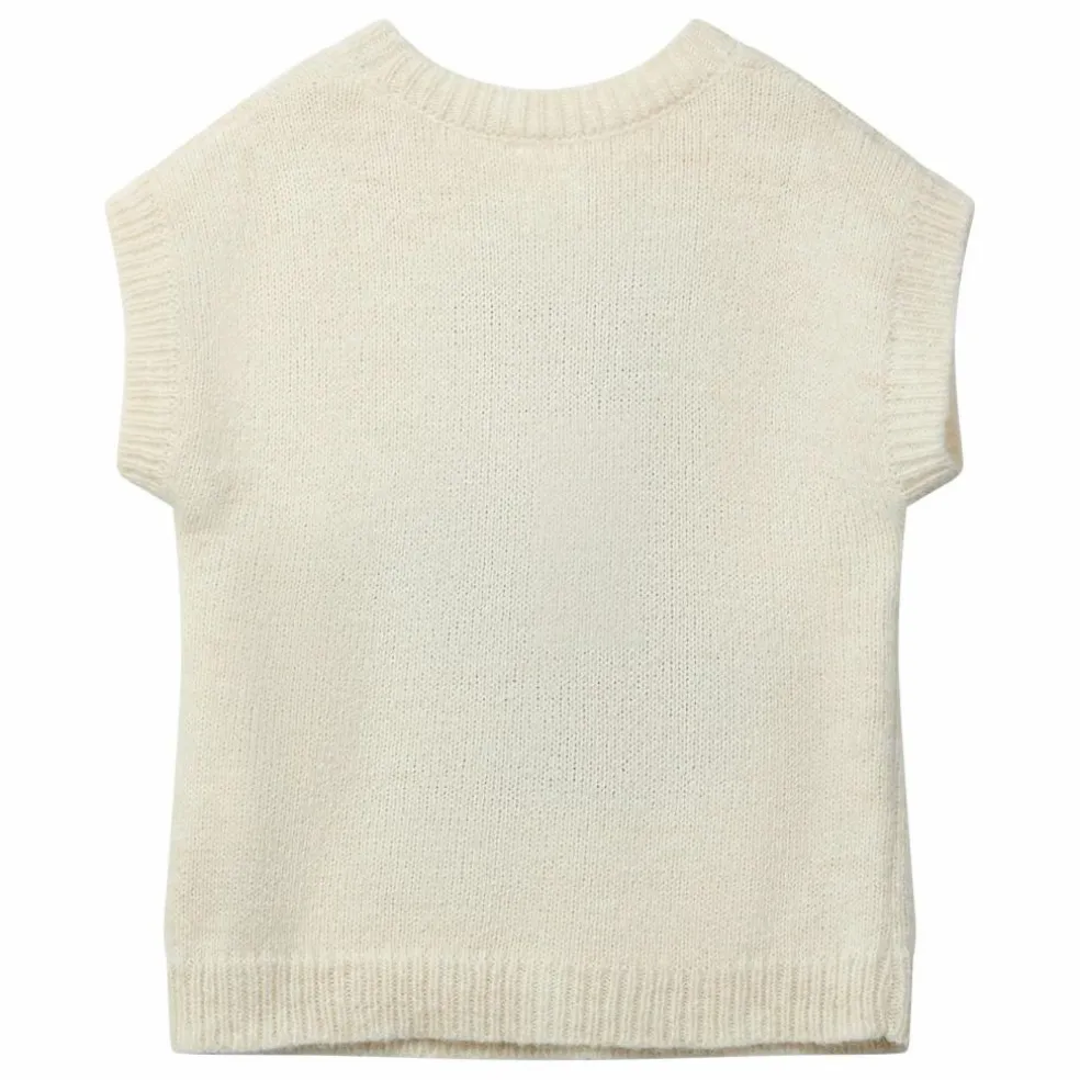 Pull Sans Manches Paws Laine | Ecru