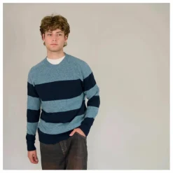 Pull Seamless Rayé Laine | Bleu