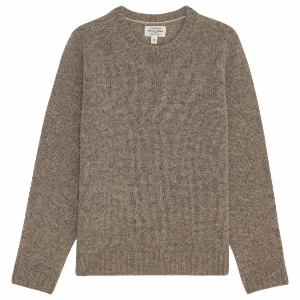 Pull Shetland Laine | Beige foncé