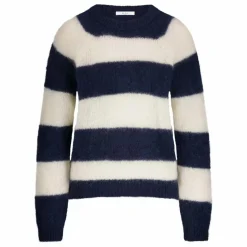 Pull Sian Rayé Mohair | Bleu marine