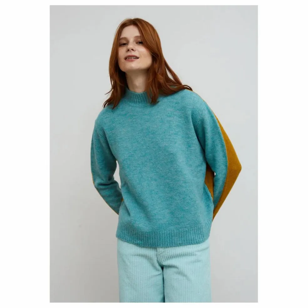 Pull Twist Bicolore | Bleu