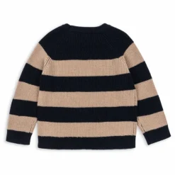 Pull Vitum Rayé Laine Mérinos | Bleu foncé