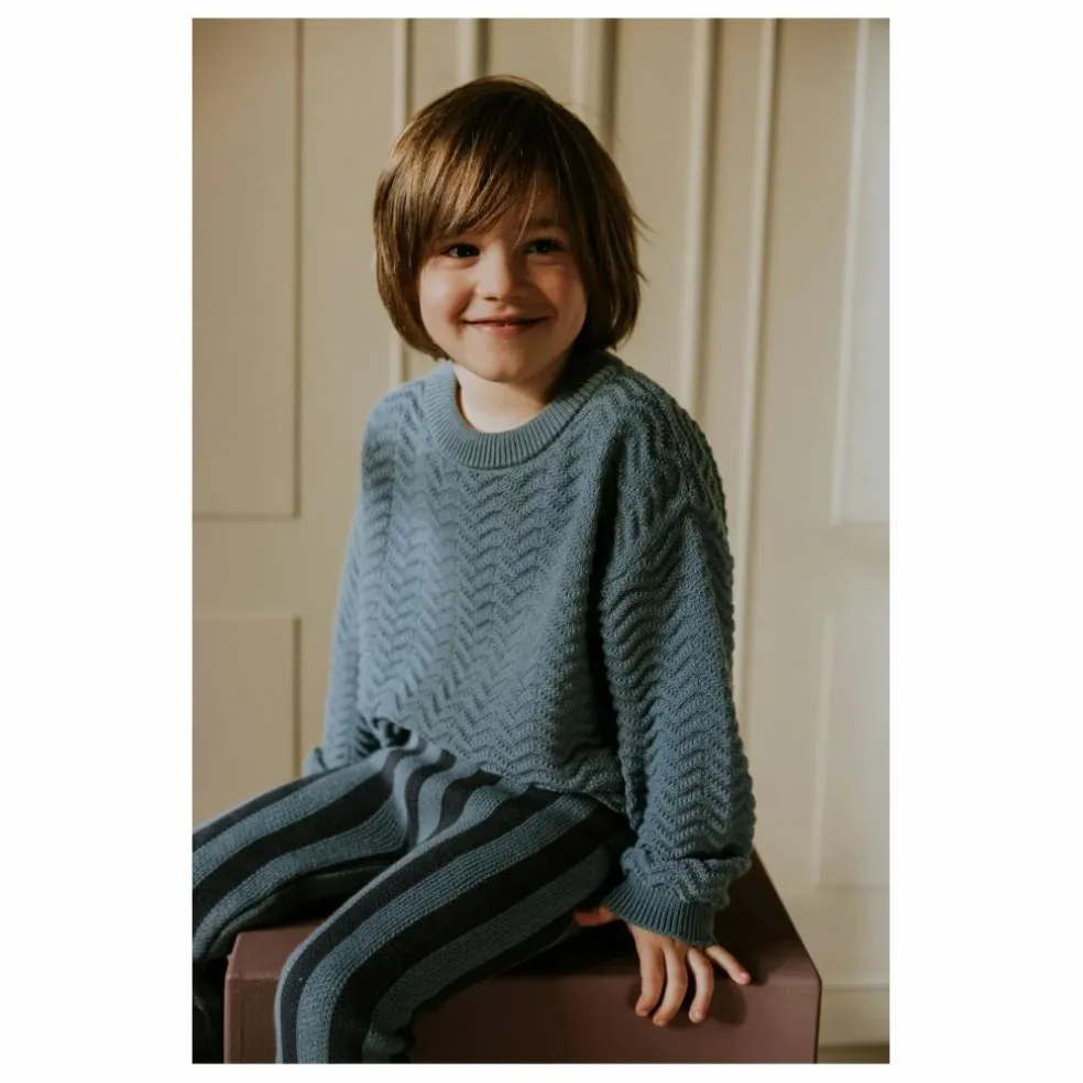 Pull Wavy Coton Bio | Bleu gris