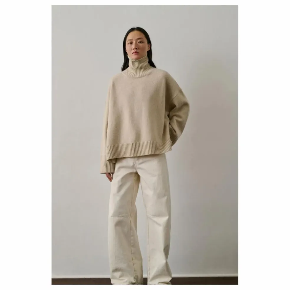 Pull William Laine Mérinos | Ecru chiné