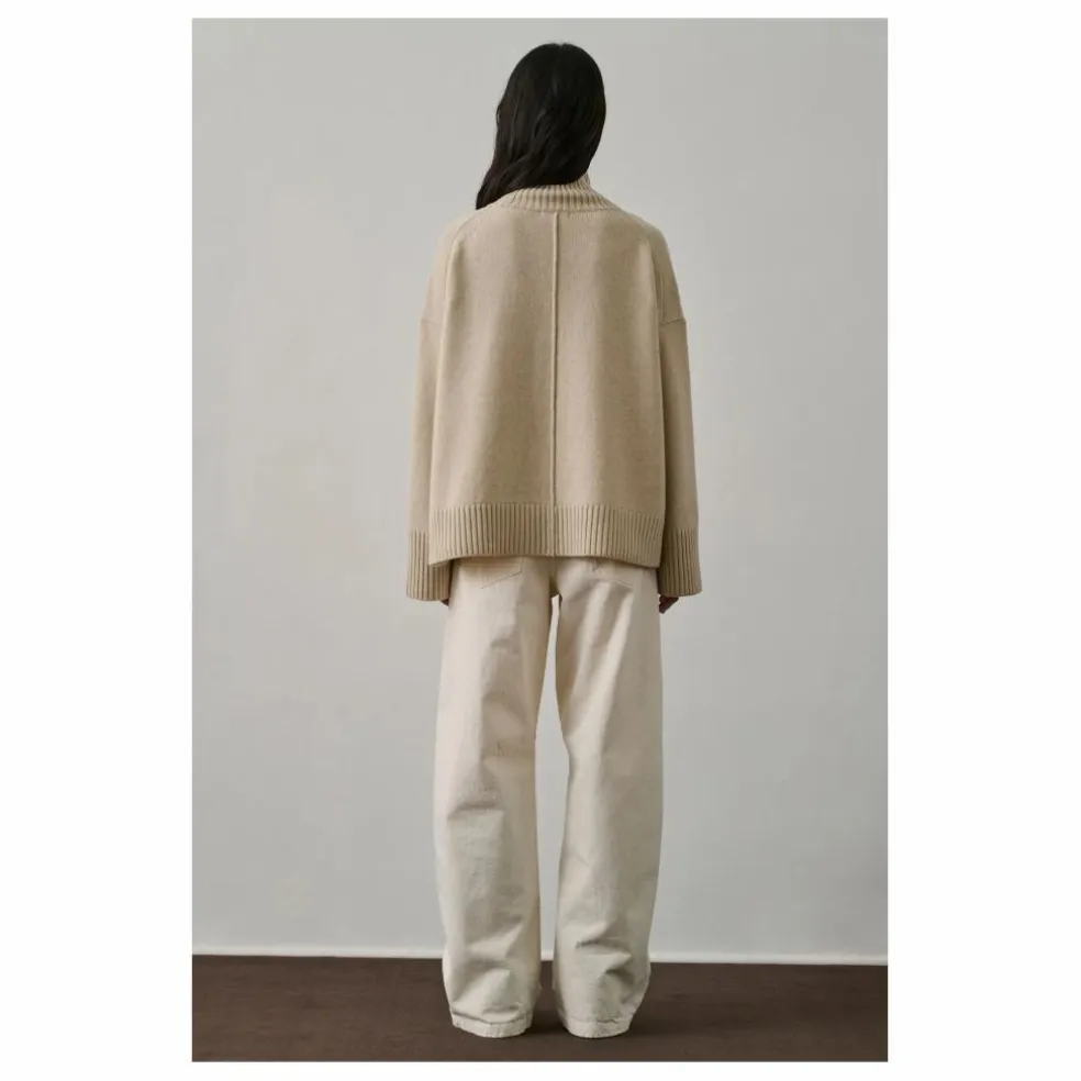 Pull William Laine Mérinos | Ecru chiné