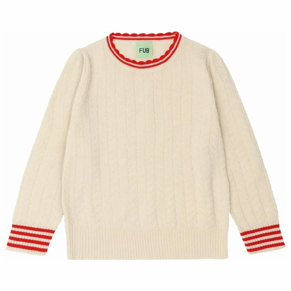 Pull Zigzag Maille Fine Laine de Mérinos | Ecru