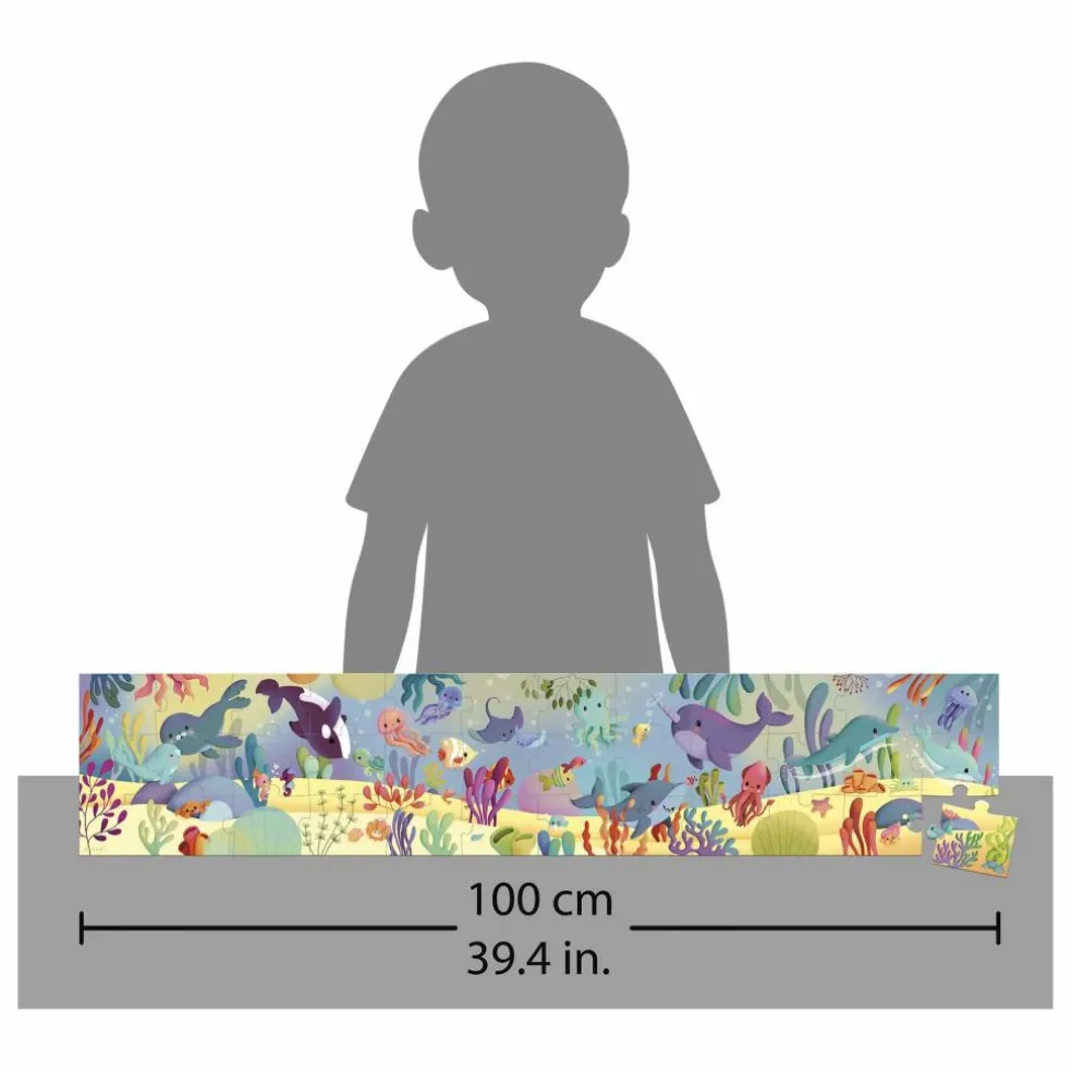 Puzzle frise Les animaux marins - 36 pièces