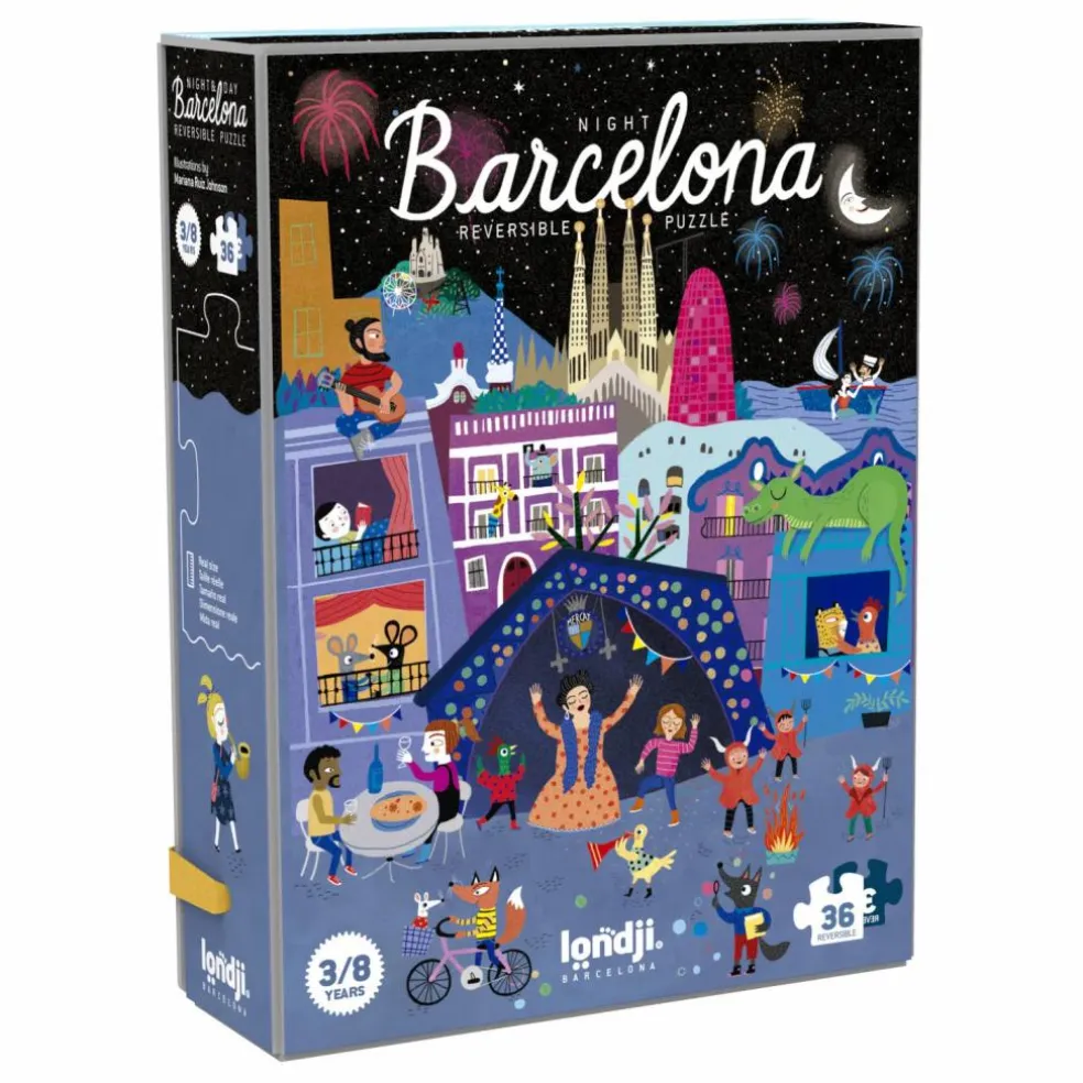 Puzzle recto verso Nuit Jour Barcelona