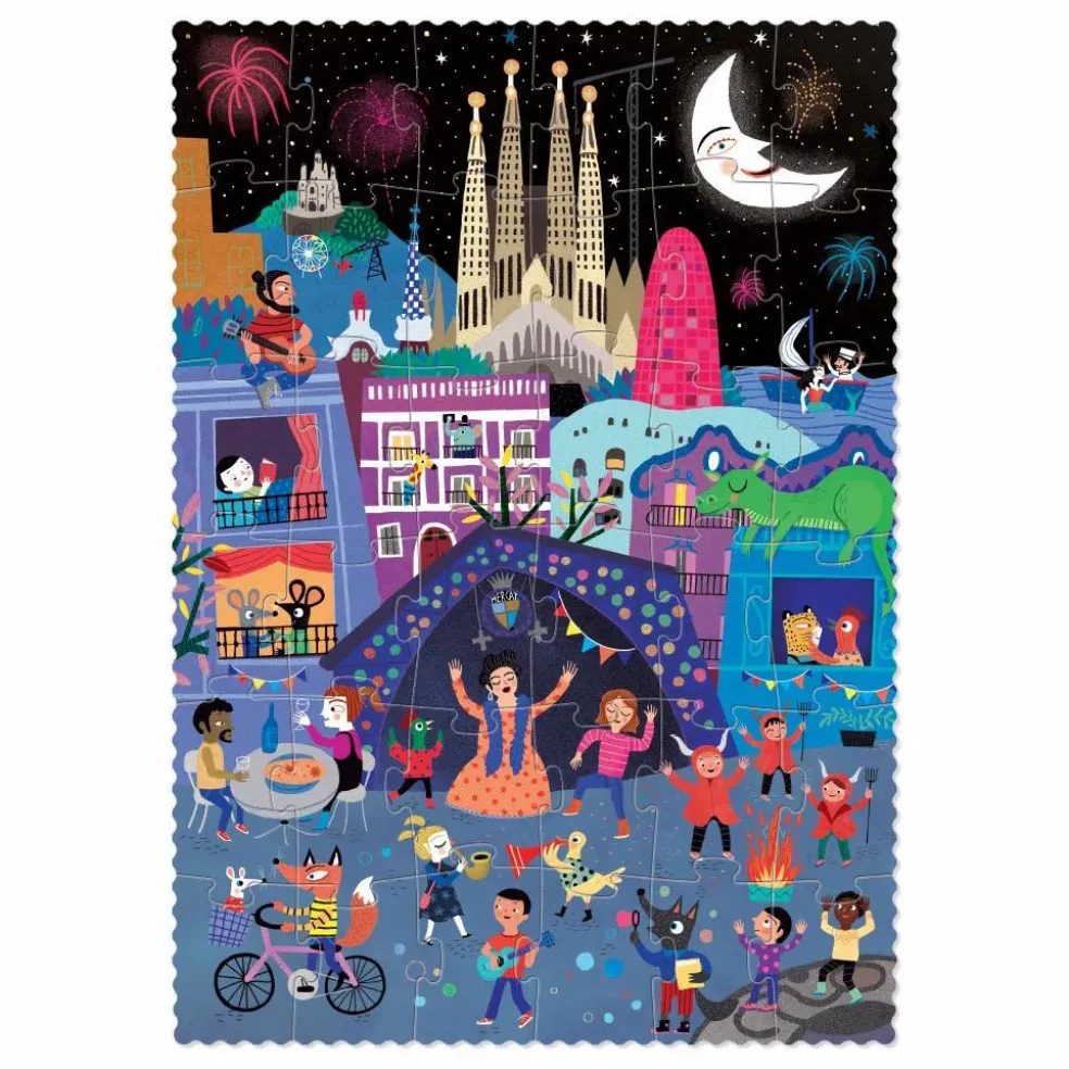 Puzzle recto verso Nuit Jour Barcelona