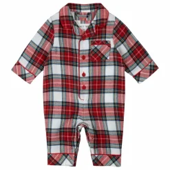 Pyjama 1 Pièce Tartan Flanelle Fibres Recyclées | Rouge