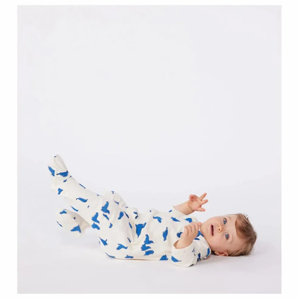 Pyjama à Pieds Berry Coton Bio | Crème