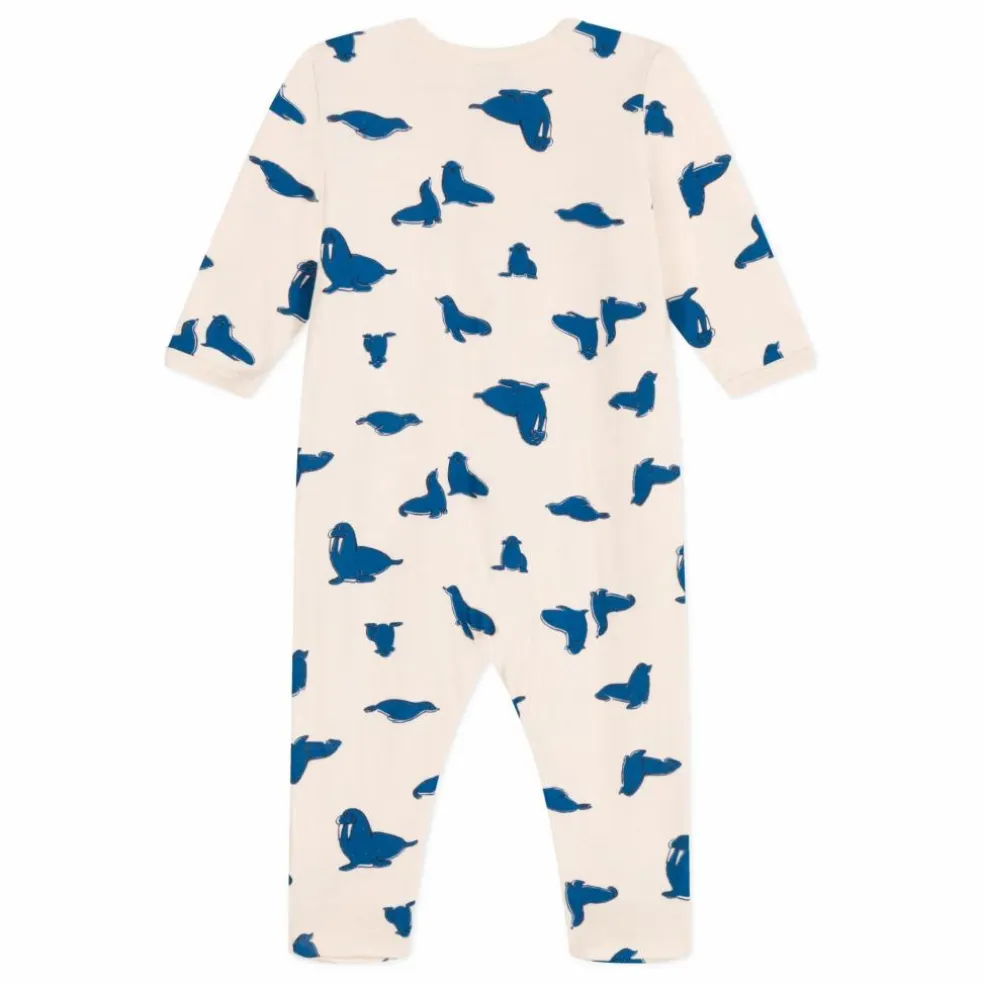 Pyjama à Pieds Berry Coton Bio | Crème