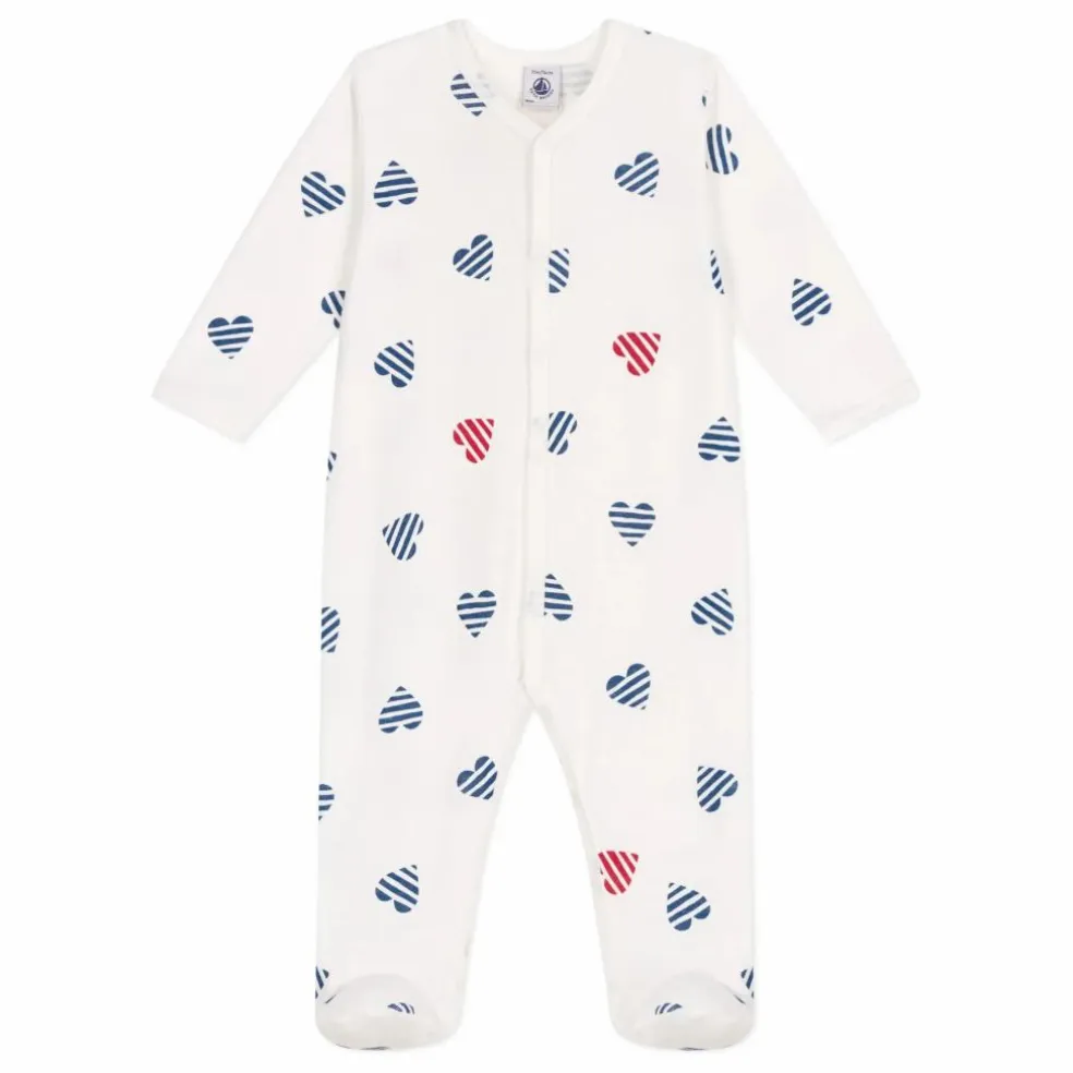 Pyjama à Pieds Bertho Coton Bio | Ecru