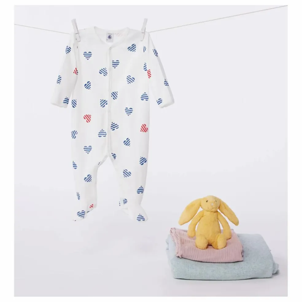 Pyjama à Pieds Bertho Coton Bio | Ecru
