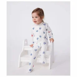 Pyjama à Pieds Bertho Coton Bio | Ecru