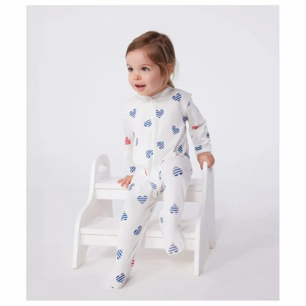 Pyjama à Pieds Bertho Coton Bio | Ecru