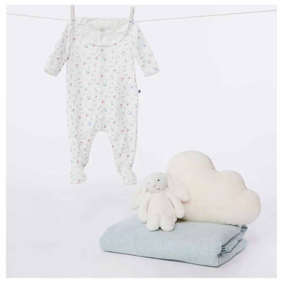 Pyjama à Pieds Bolette Coton Bio | Blanc
