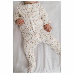 Pyjama à pieds en jersey Amalia Mini-cœurs | Jaune moutarde