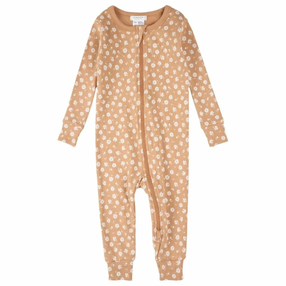 Pyjama Avec Pieds Fleuri Coton Bio | Naturel