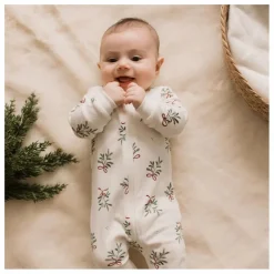 Pyjama Avec Pieds Gui Coton Bio | Blanc