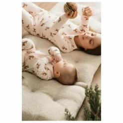 Pyjama Avec Pieds Rennes Coton Bio | Rose pâle