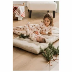 Pyjama Avec Pieds Rennes Coton Bio | Rose pâle