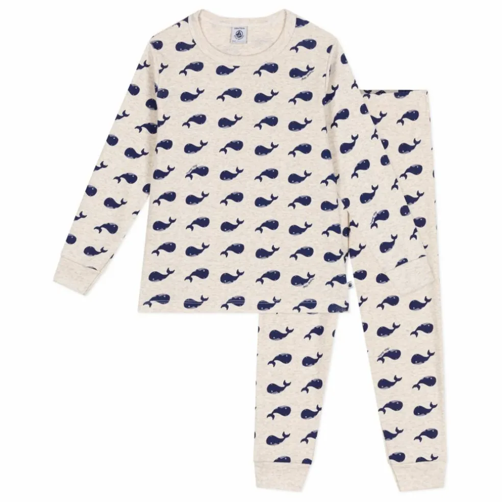 Pyjama Bordeaux Coton Bio | Beige