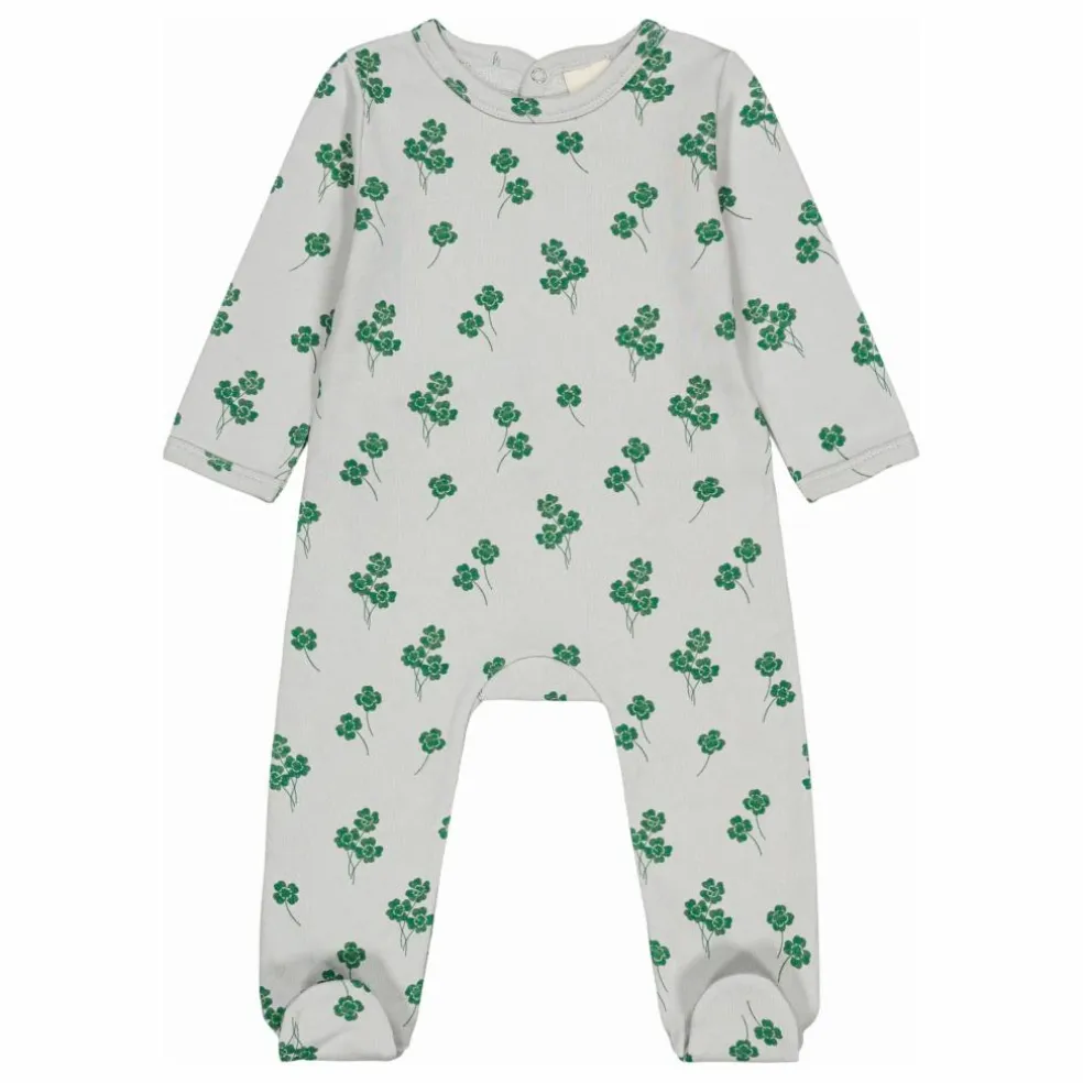 Pyjama Chubby Trèfles Coton Bio | Gris
