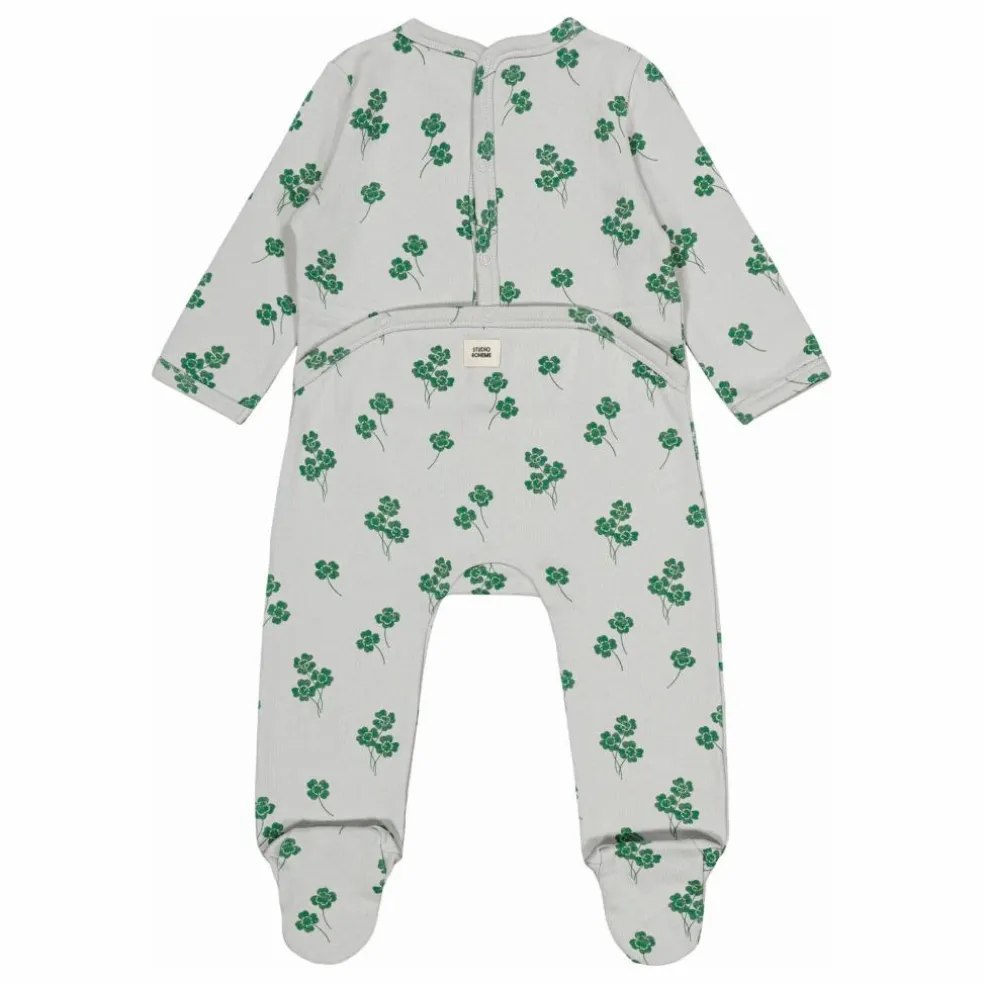 Pyjama Chubby Trèfles Coton Bio | Gris