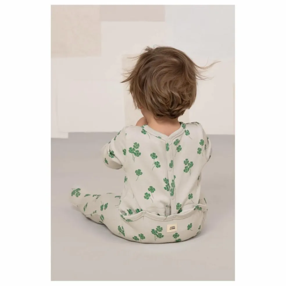 Pyjama Chubby Trèfles Coton Bio | Gris