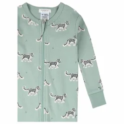 Pyjama Convertible Léopards Coton Bio | Vert amande