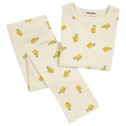 Pyjama Côtelé Eléphants Coton Bio | Beige
