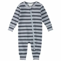Pyjama Côtelé Rayé Coton Bio | Bleu